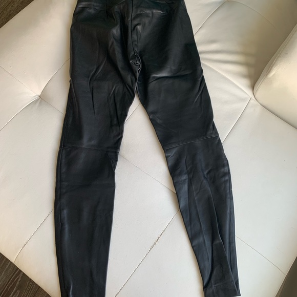 H&M Black Faux Leather Pants Leggings Size 4 - Picture 4 of 13